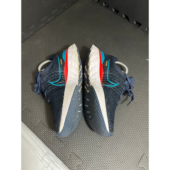 Nike React Infinity Run Flyknit 3 College Navy Metallic Silver Mens 6.5 Womens 8 - Picture 3 of 8